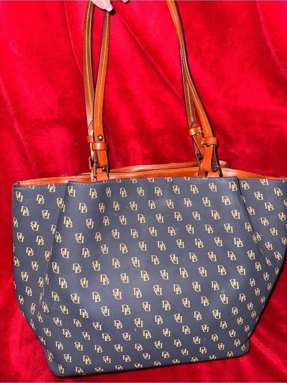 Dooney & Bourke Navy Blue Phone Case with Gold DB Logo Print